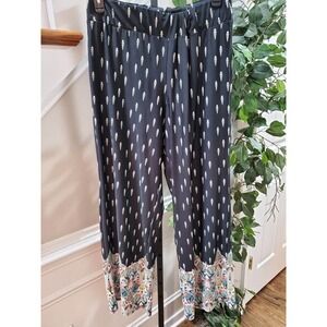 New Directions Women Black Polyester High Rise Straight Fit Trouser Pant Size 1X